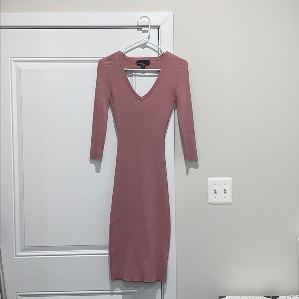 Powder Pink Sweater Dress